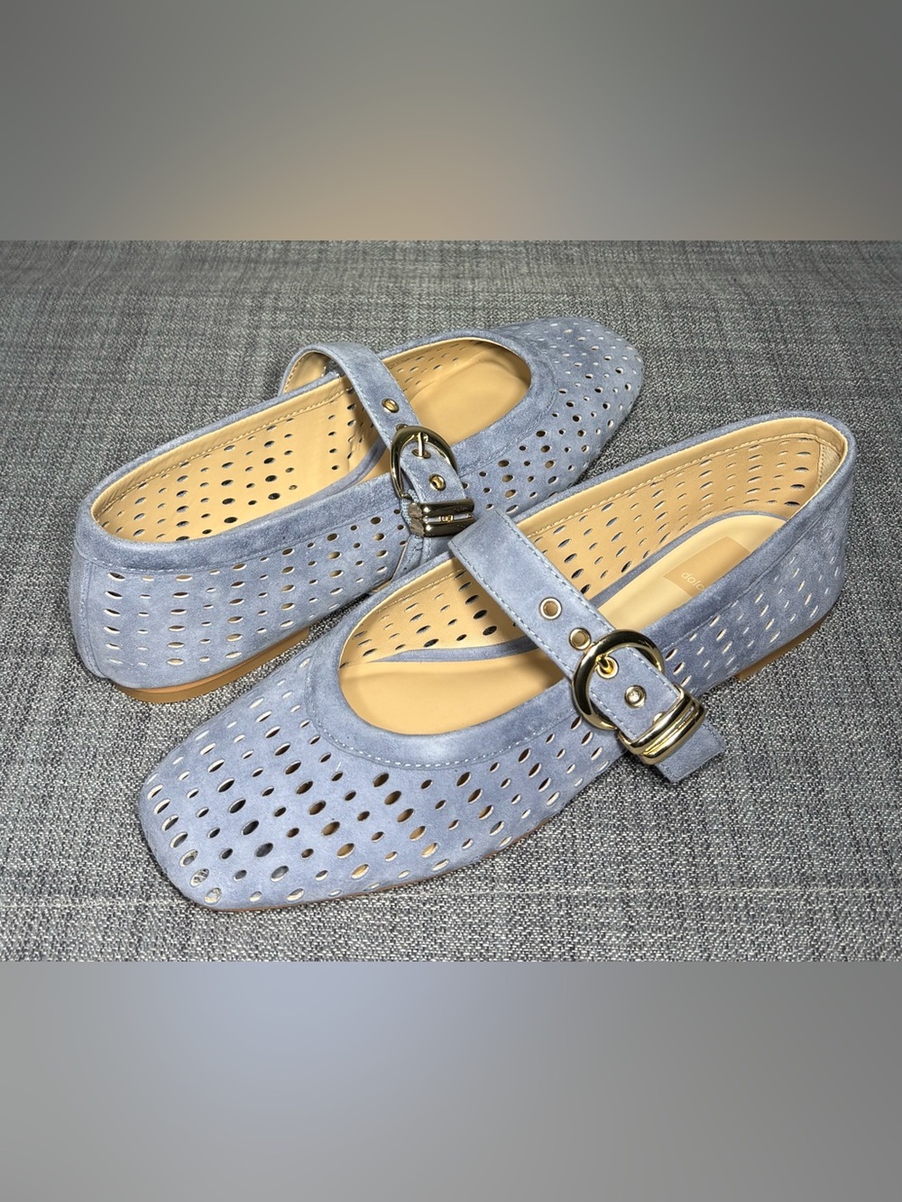 Dolce Vita Mikel Perforated Suede Ballet Flats Periwinkle Size 7 - Picture 2 of 7